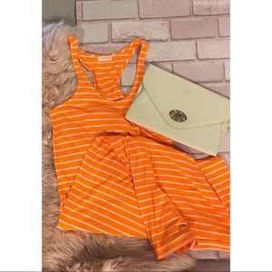 Orange and white Maxi dress